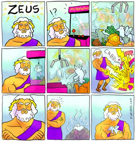 Zeus não sabe brincar!